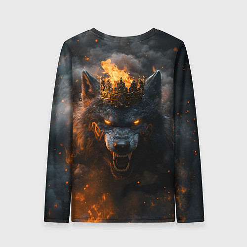 Женский лонгслив Волк в огне / 3D-принт – фото 2