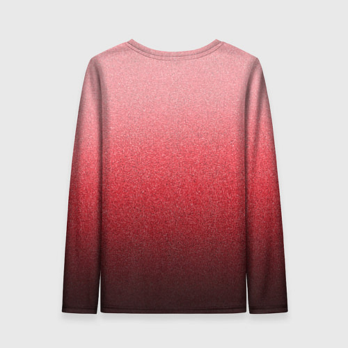 Женский лонгслив Мягкий градиент красно-розовый текстура крошка / 3D-принт – фото 2