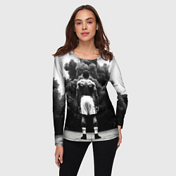 Лонгслив женский Мухаммед Али в черном дыму, цвет: 3D-принт — фото 2