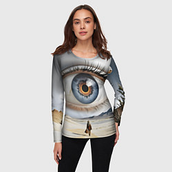 Лонгслив женский Глаз в пустыне, цвет: 3D-принт — фото 2