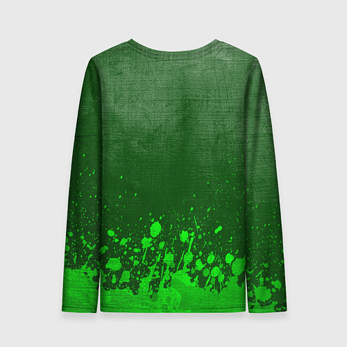 Женский лонгслив Black Sabbath - green gradient посередине / 3D-принт – фото 2
