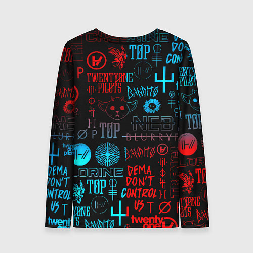 Женский лонгслив Twenty one pilots rock pattern / 3D-принт – фото 2