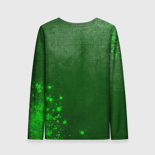 Женский лонгслив Atletico Madrid - green gradient вертикально / 3D-принт – фото 2