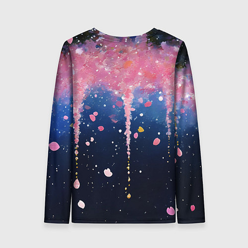 Женский лонгслив Розово-синяя текстура / 3D-принт – фото 2