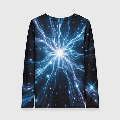 Женский лонгслив Всплеск света и звезды - космическая абстракция / 3D-принт – фото 2