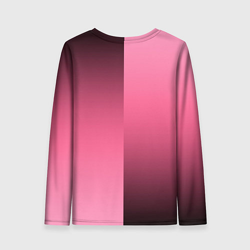 Женский лонгслив Розовый с затемнением градиент пополам / 3D-принт – фото 2