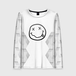 Лонгслив женский Nirvana white poly, цвет: 3D-принт
