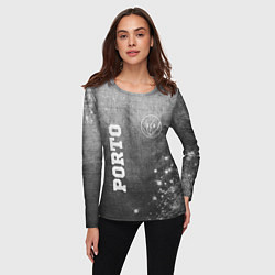 Лонгслив женский Porto - grey gradient вертикально, цвет: 3D-принт — фото 2