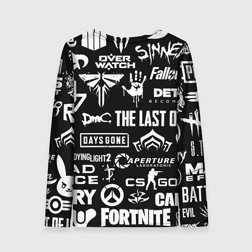 Женский лонгслив Сталкер все логотипы игр / 3D-принт – фото 2