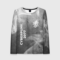 Лонгслив женский Cyberpunk 2077 - grey gradient вертикально, цвет: 3D-принт