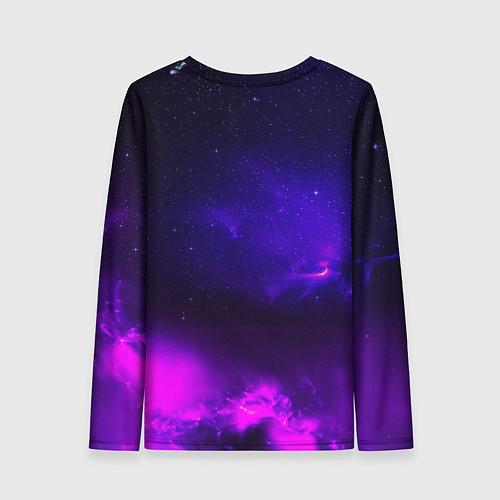 Женский лонгслив Космонавт в неоновых облаках / 3D-принт – фото 2