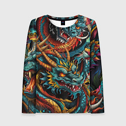 Лонгслив женский Татуировка дракона ирезуми, цвет: 3D-принт