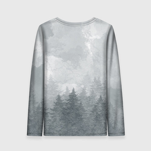 Женский лонгслив Лес мой храм - медведь русич / 3D-принт – фото 2