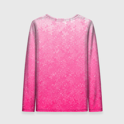 Женский лонгслив Розовый градиент с узором / 3D-принт – фото 2