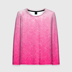 Женский лонгслив Розовый градиент с узором