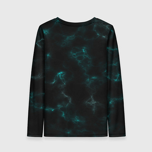 Женский лонгслив Color black turquoise / 3D-принт – фото 2