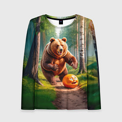 Женский лонгслив Колобок и медведь