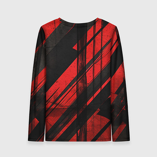Женский лонгслив Сектор Газа красно-черный фон / 3D-принт – фото 2