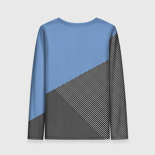 Женский лонгслив Сине-серый геометричный / 3D-принт – фото 2