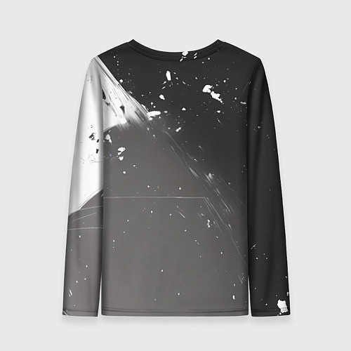 Женский лонгслив Скелет в космосе черно-белый / 3D-принт – фото 2