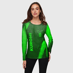 Лонгслив женский Kuromi - green gradient вертикально, цвет: 3D-принт — фото 2