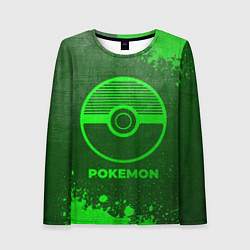 Лонгслив женский Pokemon - green gradient, цвет: 3D-принт