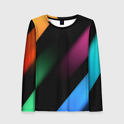 Лонгслив женский Multicoloured, цвет: 3D-принт