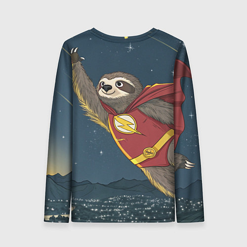 Женский лонгслив Ленивец-супергерой / 3D-принт – фото 2