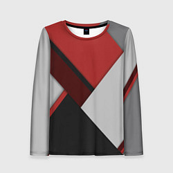 Женский лонгслив Color black red grey
