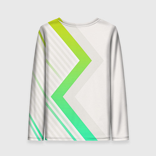 Женский лонгслив Color white line green / 3D-принт – фото 2
