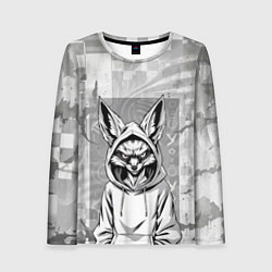 Женский лонгслив Фенек в балахоне