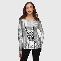 Лонгслив женский Фенек в балахоне, цвет: 3D-принт — фото 2