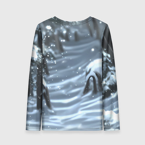 Женский лонгслив Зима - русский медведь / 3D-принт – фото 2