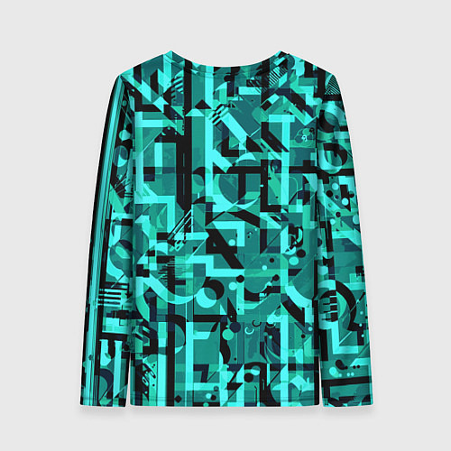 Женский лонгслив Неоновый голубой объёмный эффект / 3D-принт – фото 2
