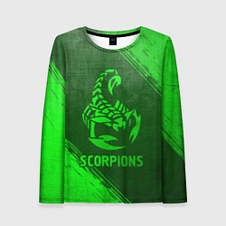 Лонгслив женский Scorpions - green gradient, цвет: 3D-принт
