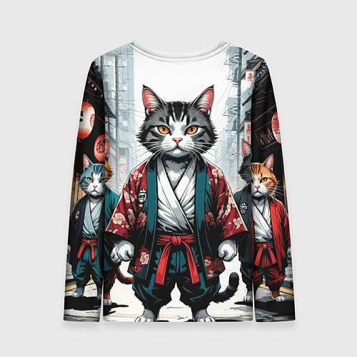 Женский лонгслив Коты якудза / 3D-принт – фото 2