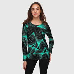 Лонгслив женский The triangle is light blue, цвет: 3D-принт — фото 2