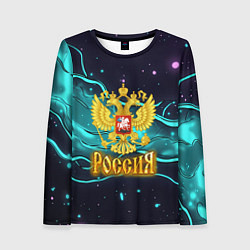 Женский лонгслив Россия - березовая абстракция