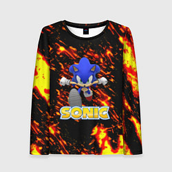Женский лонгслив Sonic огенная текстура