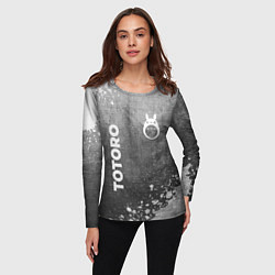 Лонгслив женский Totoro - grey gradient вертикально, цвет: 3D-принт — фото 2