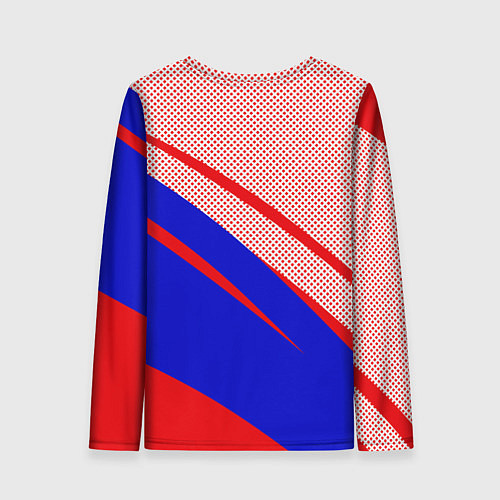 Женский лонгслив Красно-синий текстурный с полосами / 3D-принт – фото 2