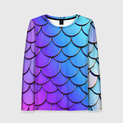 Лонгслив женский Градиент на чешуе, цвет: 3D-принт