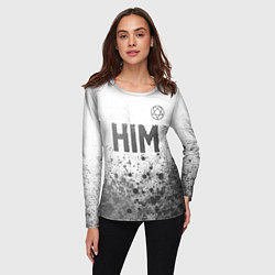 Лонгслив женский HIM - white gradient посередине, цвет: 3D-принт — фото 2