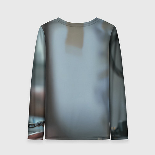 Женский лонгслив Девушка с розовыми волосами в наушниках / 3D-принт – фото 2