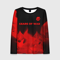 Лонгслив женский Gears of War - red gradient посередине, цвет: 3D-принт