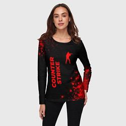 Лонгслив женский Counter Strike - red gradient вертикально, цвет: 3D-принт — фото 2