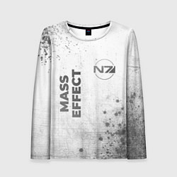 Лонгслив женский Mass Effect - white gradient вертикально, цвет: 3D-принт