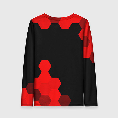 Женский лонгслив Among Us - red gradient вертикально / 3D-принт – фото 2