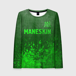 Лонгслив женский Maneskin - green gradient посередине, цвет: 3D-принт