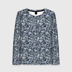 Женский лонгслив Серо-голубой мелкий камень текстура